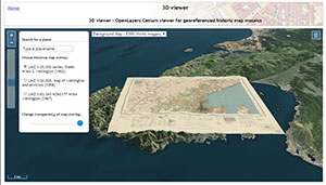OpenLayers Cesium viewer for georeferenced historic map mosaics