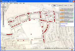 Map and Google spreadsheet data viewer