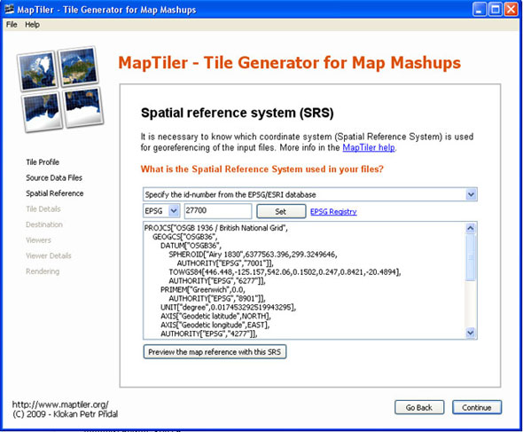 MapTiler - Spatial Reference System