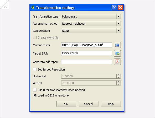 Transformation Settings in QGIS